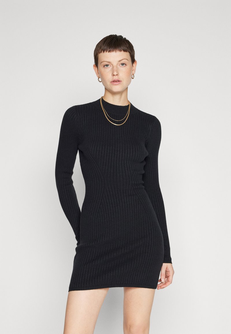 Hollister Co. MOCKNECK SWEATER DRESS Shift dress BLACK/black