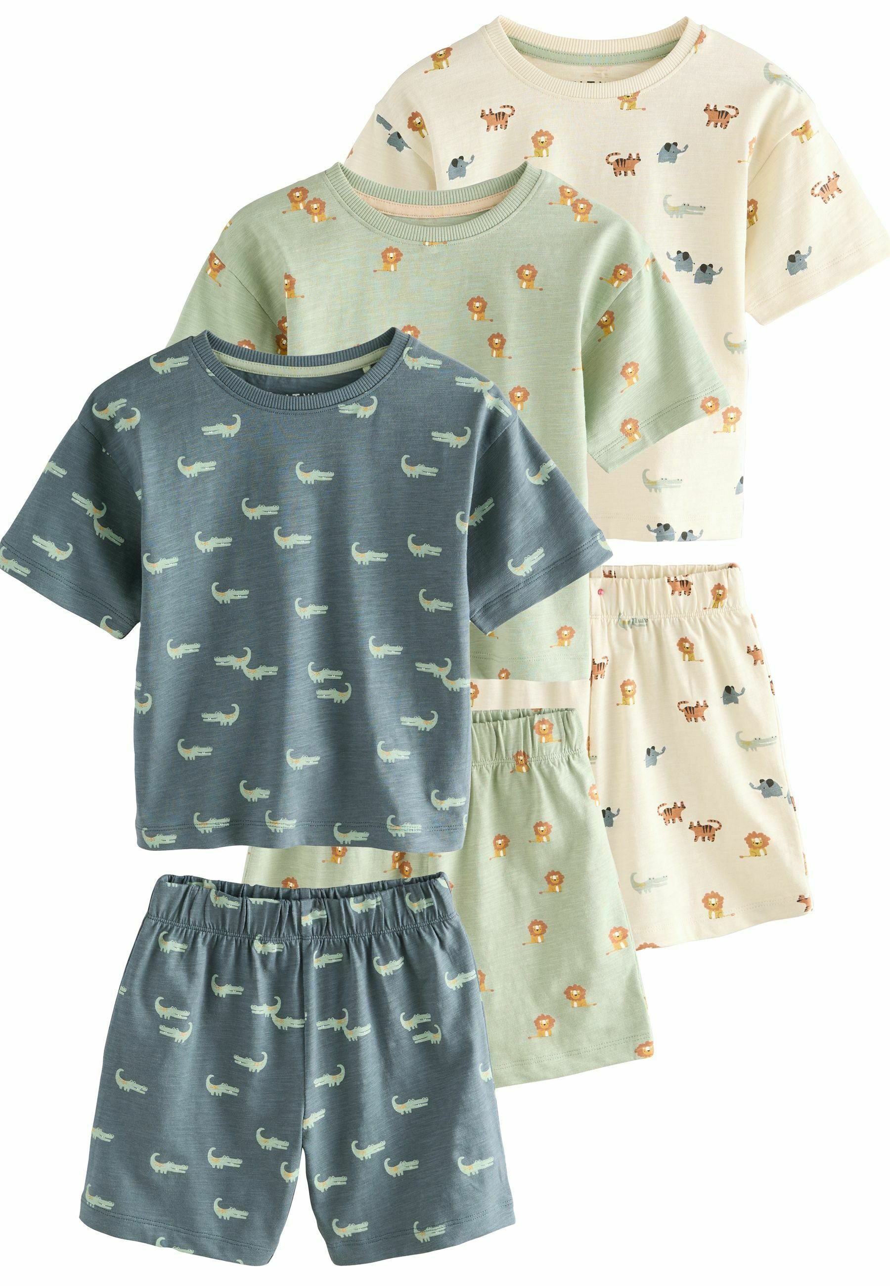 Pyjama Short Homme 100% Coton - Lot De 3 - NEXT - Confortable, Lavable Machine