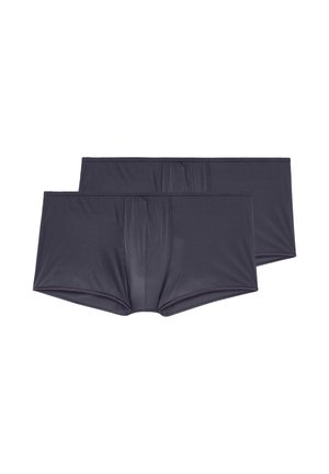 Mørkegrå herre boxer briefs med en glat stofoverflade, der har en kontureret frontpouch og elastisk livrem. To par vist.