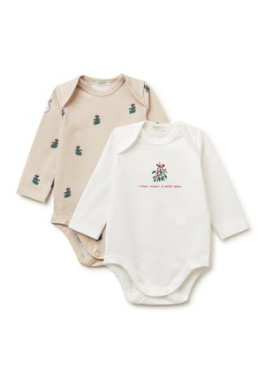 TWO PACK LONG SLEEVE ONESIES - Kruippakje - beige