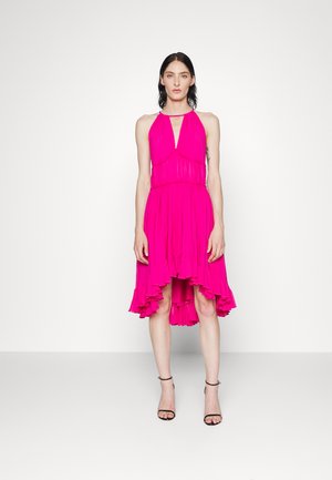 ABITO MIDI ASIMMETRICO CON BALZA - Vestito elegante - rosa shock