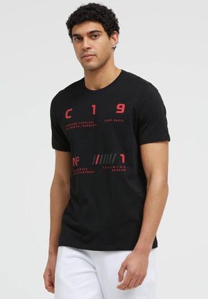 Camp David, CAMP DAVID T-SHIRT RUNDHALS MIT FRONTPRINT - Print T-shirt - black