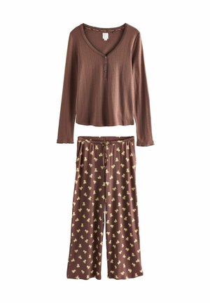 TALL FIT - LONG SLEEVE SET - Nattplagg set - chocolate brown teddy