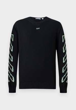 DIAG OUTLINE CREW NECK - Pullover - black