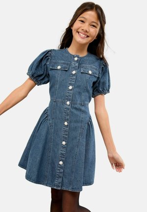 REGULAR FIT - PUFF SLEEVE - Denimkjoler - blue
