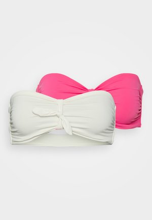 ONLELLA BANDEAU 2 PACK  - Πάνω μέρος μπικίνι - cloud dancer/fandango pink solid