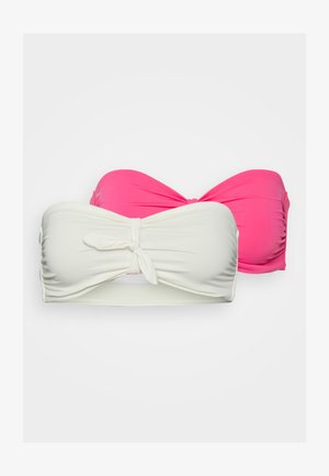 ONLELLA BANDEAU 2 PACK - Πάνω μέρος μπικίνι - cloud dancer/fandango pink solid
