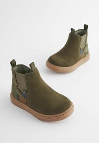 Next CHELSEA BOOTS WITH ZIP FASTENING WIDE FIT G - Batukai kūdikiams - khaki green dino