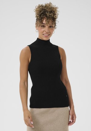 Cream DELA SLEEVELESS TURTLENECK - Top - pitch black