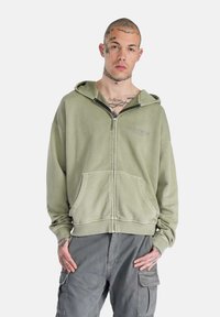Multiply Apparel OVERSIZE IMPRINTS - Mikina so zipsom - seagrass washed