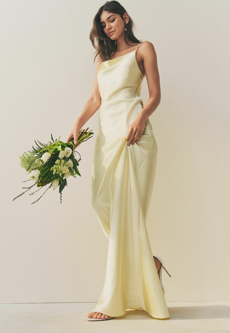 mint green satin bridesmaid dress KissProm main image 1