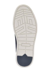 Weißer Gummisole mit strukturiertem Muster; dunkle Marineakzente und Logodetail; Größe 42 an der Seite markiert.