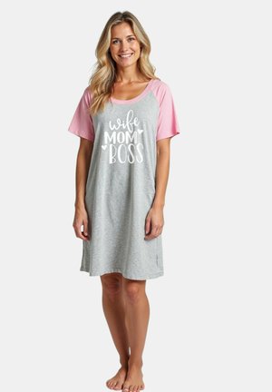 WIFE MOM BOSS - Nachthemd - grey and pink