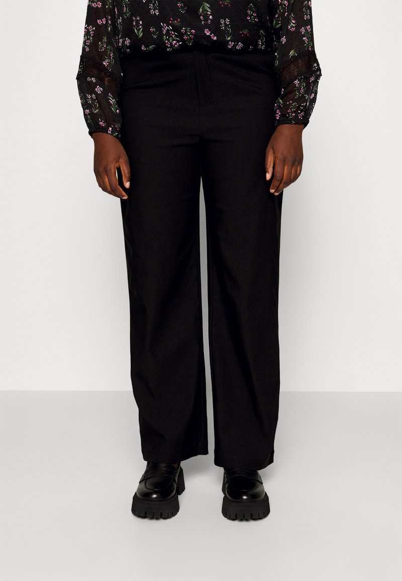 ONLY CARMAKOMA wide leg high waist broek bruin