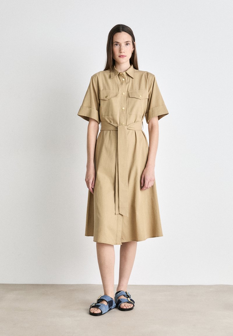GANT REG UTILITY SHIRT DRESS - Košilové šaty - dark khaki