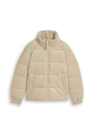 TOM TAILOR DENIM, TOM TAILOR DENIM JACKEN CORD JACKE AUS WASSERABWEISENDEM MATERIAL - Giacca invernale - cashew beige