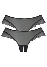 PETITE FLEUR GOLD BY LASCANA THONG OUVERT 2 PACK - Stringid - 2x black