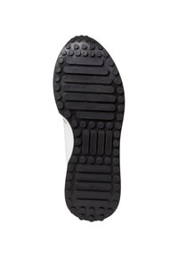 Talpa de cauciuc neagră pentru pantofi, cu un model texturat pentru aderență, prezentând puncte proeminente și striuri orizontale pentru tracțiune și durabilitate.