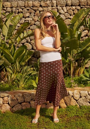 Saint Tropez VIGGASZ PRINTED SKIRT - sukňa v tvare A - fondue f chambray dot