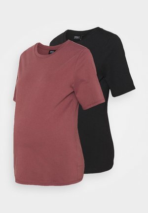 OLMONLY 2 PACK - T-shirt basic - rose brown