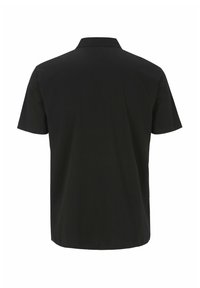 Svart kortärmad skjorta med standardkrage. Enkel design, mjuk textur och rak passform utan ytterligare detaljer eller mönster.