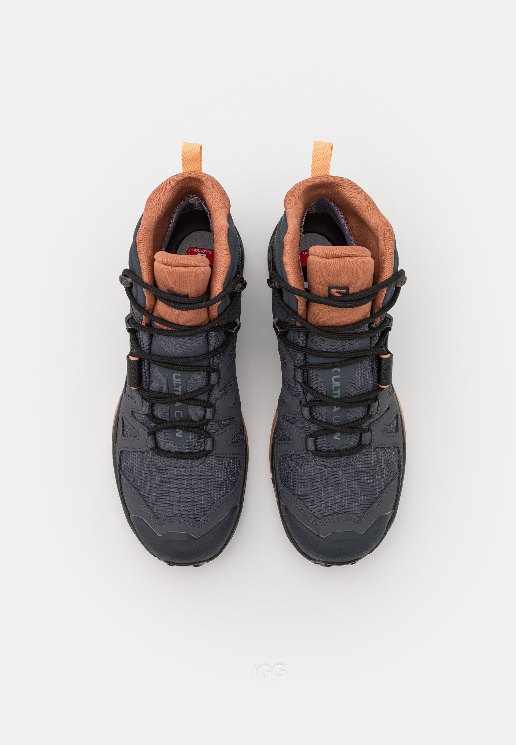 Salomon X ULTRA 4 MID GTX - Outdoorschoenen - ebony/mocha mousse/almond  cream/lichtblauw - Zalando.nl