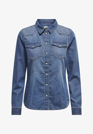 Button-down blouse - medium blue denim