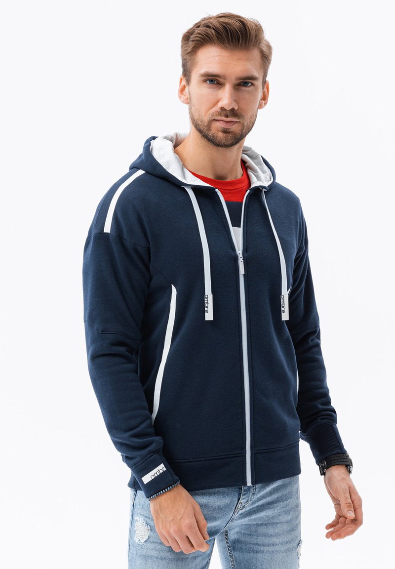 Ombre Felpa con zip - navy blue