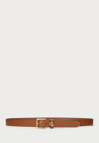LOGO KEEPER LEATHER SKINNY BELT - Riem - tan