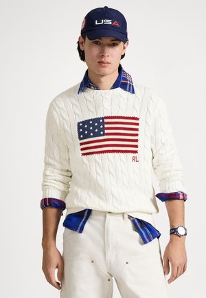 OLYMPICS CABLE KNIT FLAG SWEATER - Maglione - ceramic white