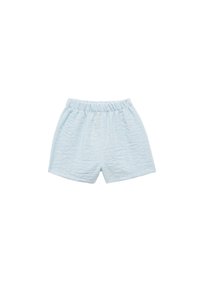 Lysblå shorts lavet af struktureret stof, med elastisk talje og løs pasform. Ingen lommer eller synlige hardware.