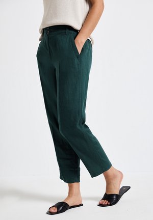 Chinos - mottled dark green