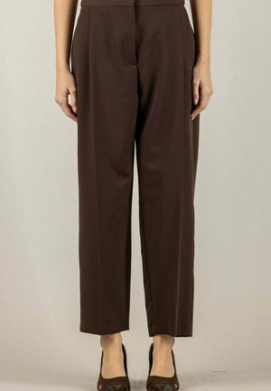 CROPPED A VITA ALTA - Pantaloni - moro