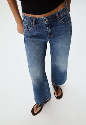 Stradivarius CROPPED - Ravne kavbojke - royal blue