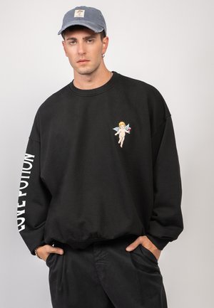 Kaotiko CREW WASHED UNISEX - Sweatshirt - black