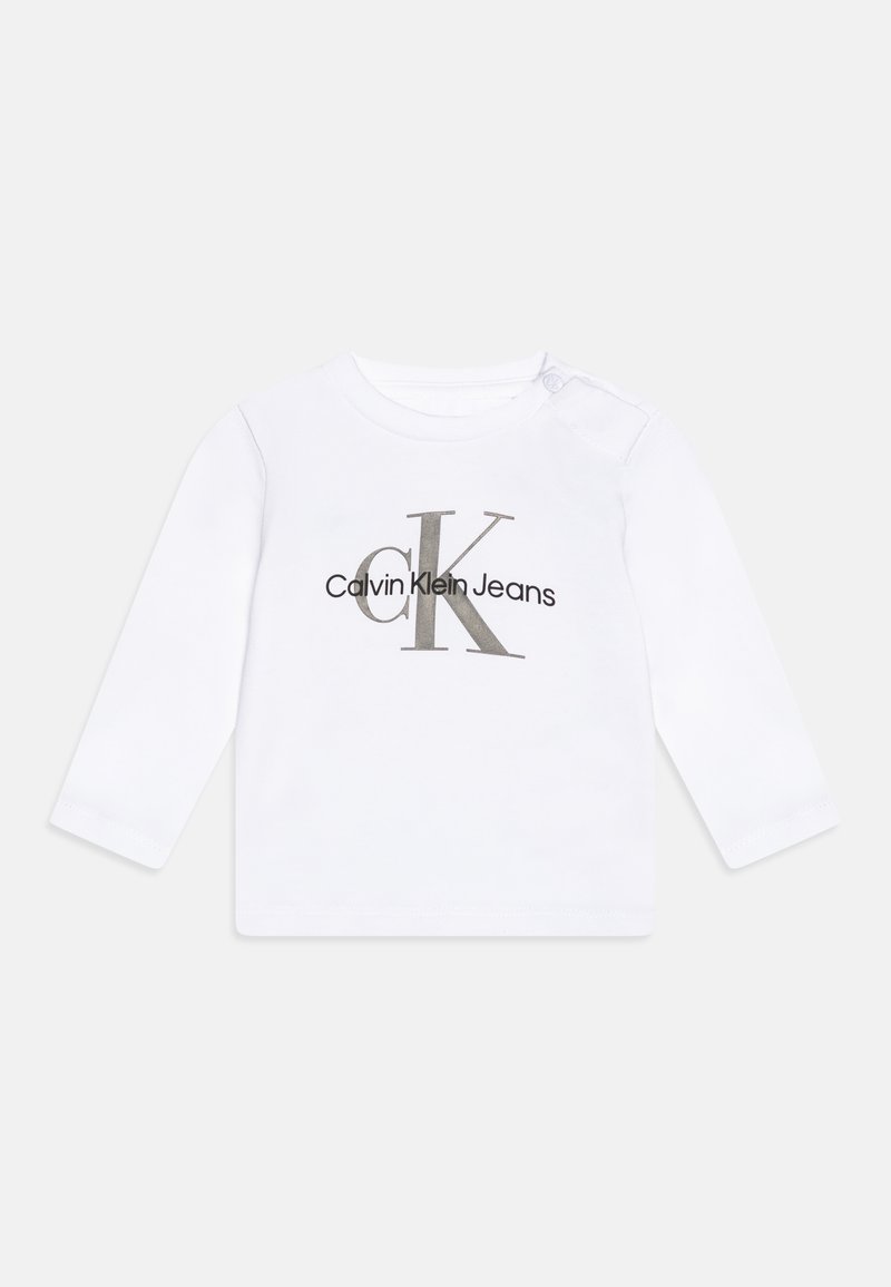 Calvin Klein Jeans MONOGRAM UNISEX - Pikkade varrukatega topp - bright white