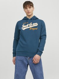 Jack & Jones JJELOGO HOOD - Felpa con cappuccio - sailor blue