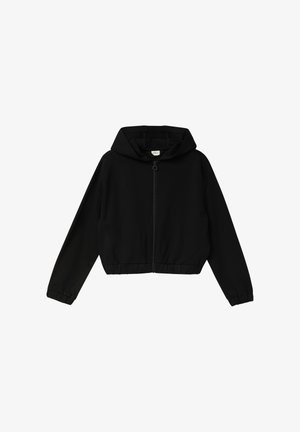 Športna jopa s kapuco na zadrgo - schwarz