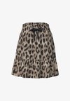 KNEE-LENGTH SKIRT WITH PRINT AND VOLANT - Jupe trapèze - timeless beige
