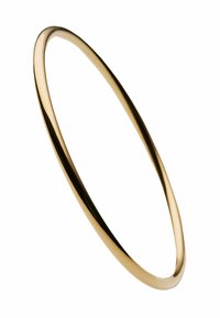 Brazalete de oro con un diseño circular suave, acabado pulido y un grosor uniforme en toda su extensión. Sin acentos adicionales.