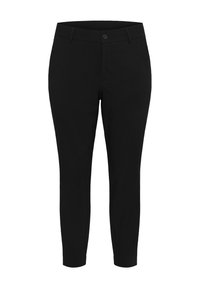 Melni taisni bikses ar jostu cilpiņām, pogu aizdari un potīšu garumu.