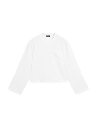 OVERSIZE LONG SLEEVE WITH POCKET DETAILS - Top s dlouhým rukávem - white