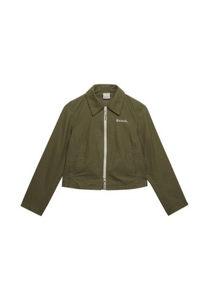 Bench, BENCH X SUPERDRY &AMP; CO BENCH DOUBLE ZIP COLLAR RIPSTOP JACKET - Giacca leggera - olive night  moonbeam