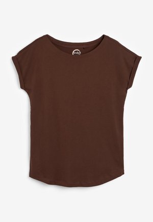 Next CAP SLEEVE - Apdrukāts T-krekls - brown