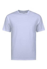 Wit t-shirt met korte mouwen van glad katoen, met een ronde hals en een losse pasvorm zonder patronen of accenten.