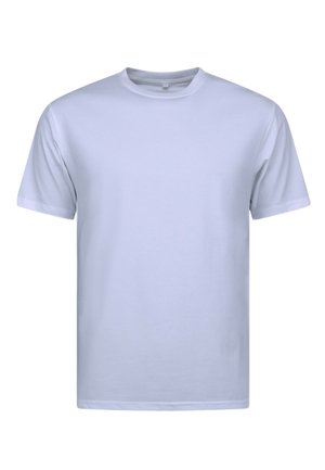 Wit t-shirt met korte mouwen van glad katoen, met een ronde hals en een losse pasvorm zonder patronen of accenten.