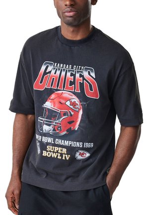 NFL KANSAS CITY CHIEFS WASHED BOXY TEE - Sport T-Shirt - black