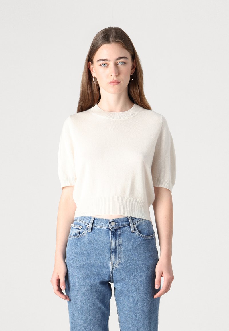 pure cashmere PUFF SHORTSLEEVE - Pulóver - white