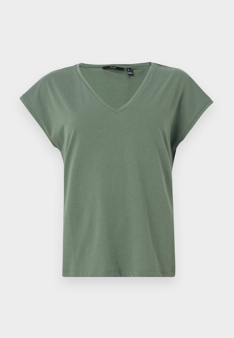 Vero Moda VMWIDE STRIPE - T-Shirt print - laurel wreath/snow white/grün Vero Moda VMWIDE STRIPE - T-Shirt print - laurel wreath/snow white/grün