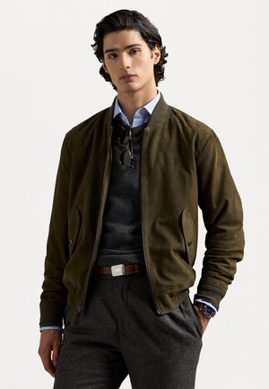 Polo Ralph Lauren SUEDE BOMBER JACKET - Bomberjacke - dark loden
